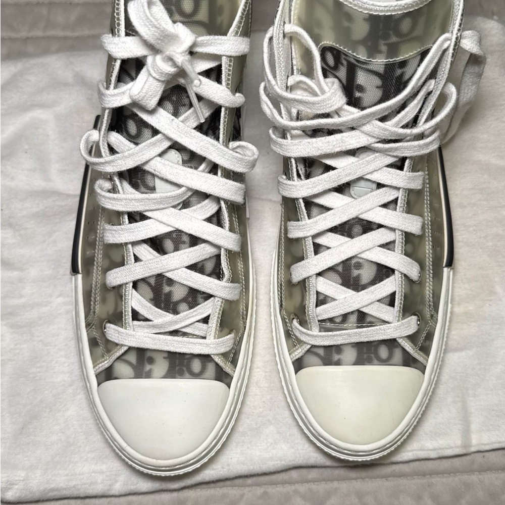 Dior White and Gray Sneakers with Classic Design